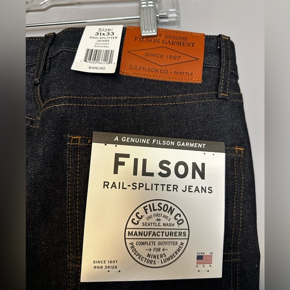 NWT Filson Railsplitter Jeans Raw Indigo 31x33 - Picture 5 of 9